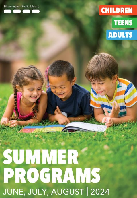 Summer Program Guide 2024 Cover Art of Children Reading