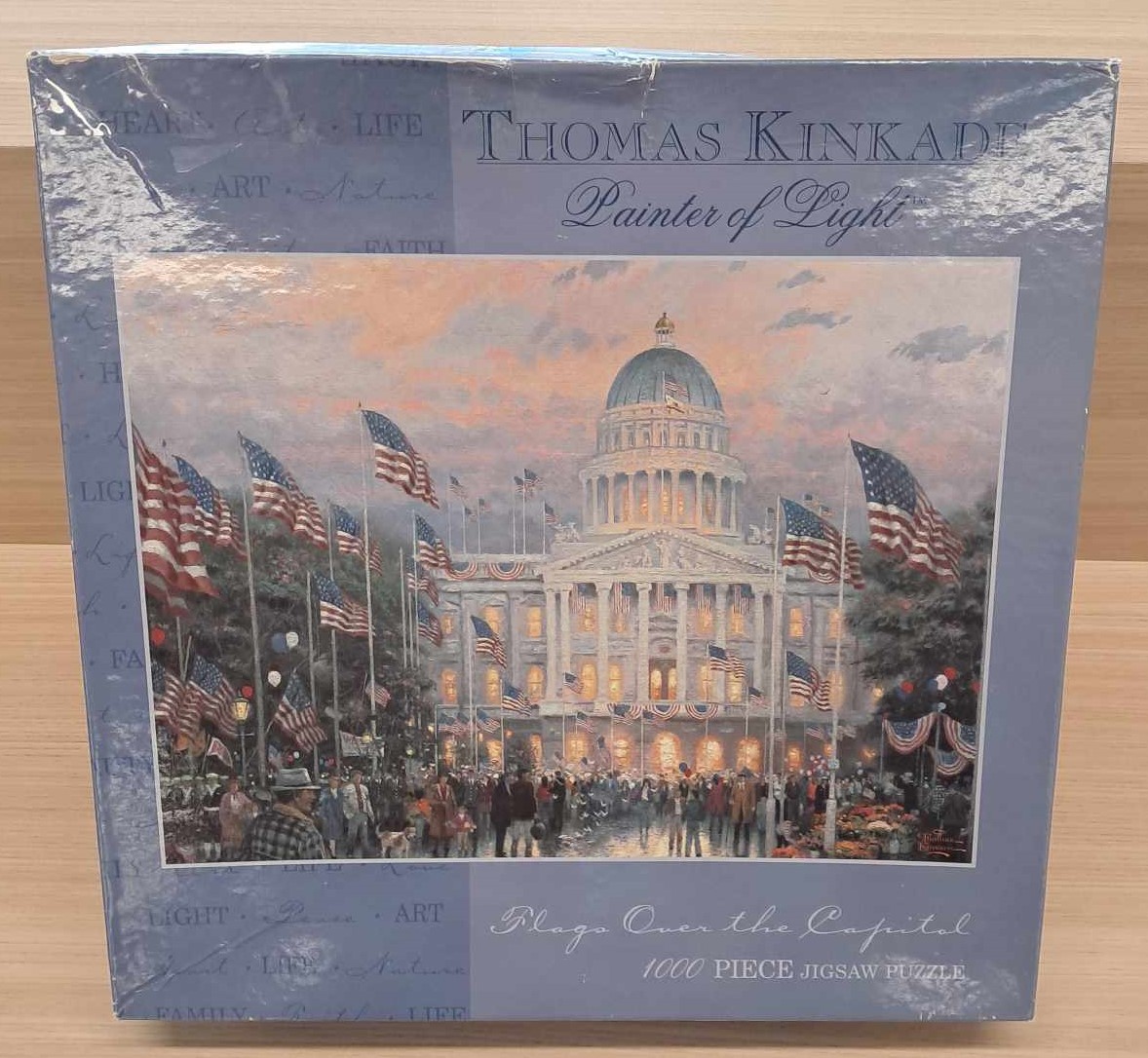 Puzzle Cover showing the United States of America Capital with US flags flowing in the wind.